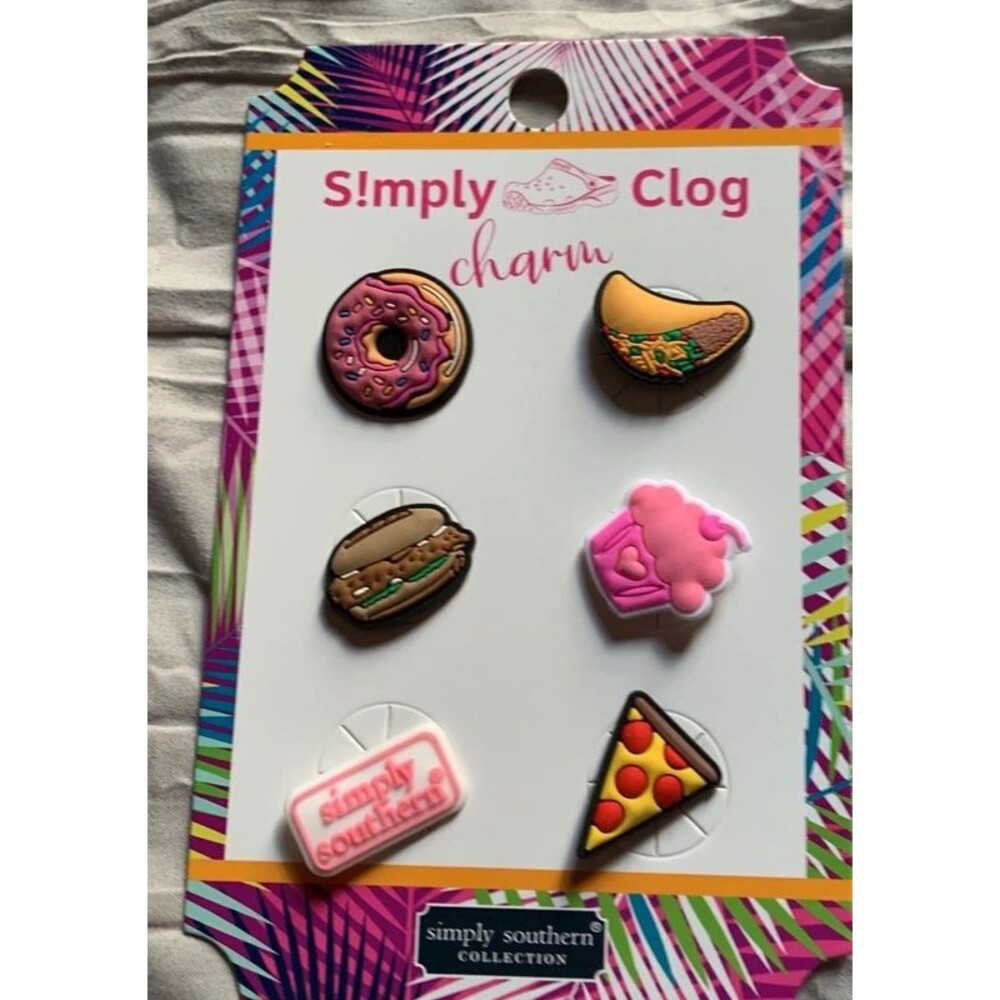 Simply Southern Simply 6ct croc clog charms  Doughnut taco burger cupcake pizza